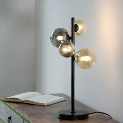 Suspension Verre Fumé-Luminaires Paul Neuhaus Lampe de table Paul-Neuhaus POPSICLE LED Noir, 4 lumières