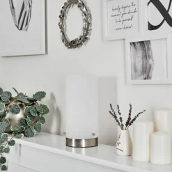 hofstein Lampe de table Peman LED Nickel mat, 1 lumière