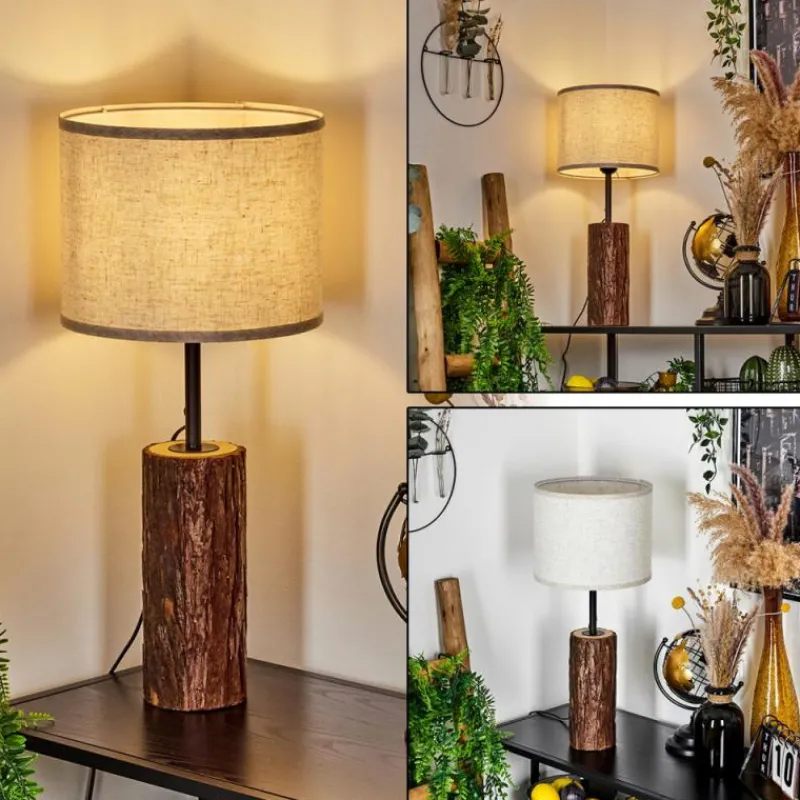 Lampes En Tissu-hofstein Lampe de table Perdigueira Écru, Noir, 1 lumière