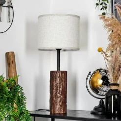 Lampes En Tissu-hofstein Lampe de table Perdigueira Écru, Noir, 1 lumière