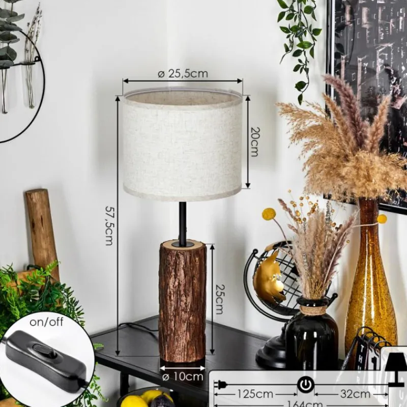 Lampes En Tissu-hofstein Lampe de table Perdigueira Écru, Noir, 1 lumière