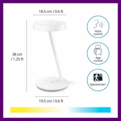 Luminaires Philips Lampe de table Philips WiZ Office LED Blanc, 1 lumière