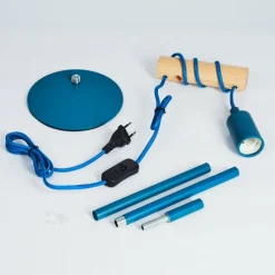 Lampes Vintages & Rétros-hofstein Lampe de table Picmy Bleu, Écru, 1 lumière