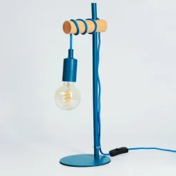 Lampes Vintages & Rétros-hofstein Lampe de table Picmy Bleu, Écru, 1 lumière