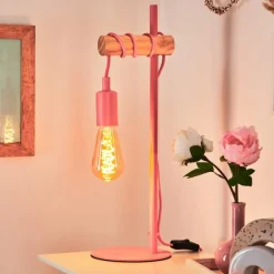 Lampes Vintages & Rétros-hofstein Lampe de table Picmy Écru, Rose, 1 lumière