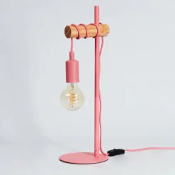 Lampes Vintages & Rétros-hofstein Lampe de table Picmy Écru, Rose, 1 lumière