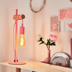 Lampes Vintages & Rétros-hofstein Lampe de table Picmy Écru, Rose, 1 lumière