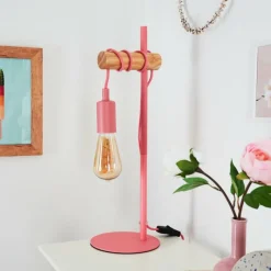 Lampes Vintages & Rétros-hofstein Lampe de table Picmy Écru, Rose, 1 lumière