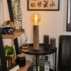 Lampes Vintages & Rétros-hofstein Lampe de table Pozos Écru, Noir, 1 lumière