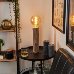 Lampes Vintages & Rétros-hofstein Lampe de table Pozos Écru, Noir, 1 lumière