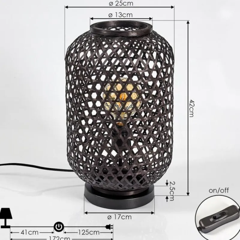 Style Boho-Chic-hofstein Lampe de table Quinto Noir, 1 lumière