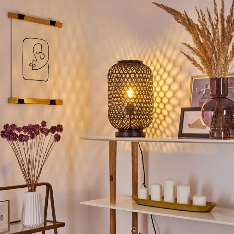 Style Boho-Chic-hofstein Lampe de table Quinto Noir, 1 lumière