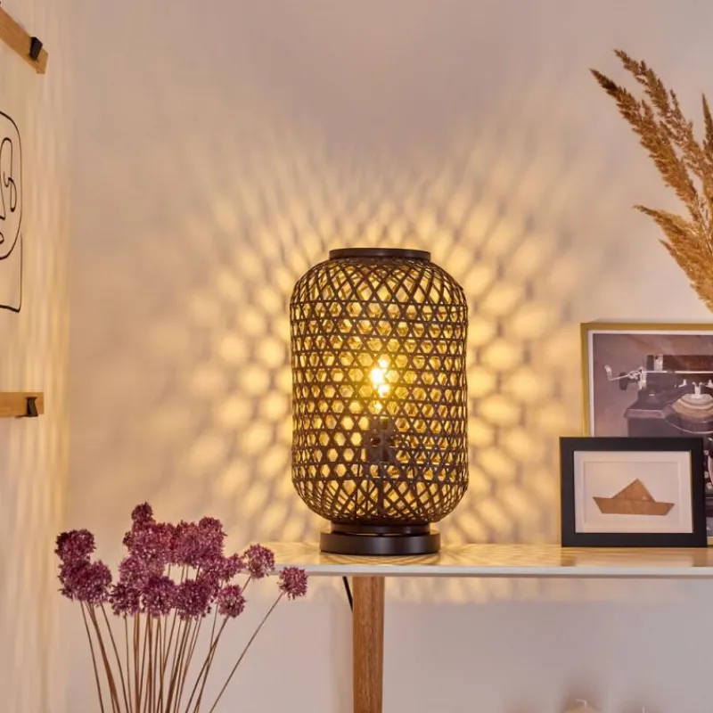 Style Boho-Chic-hofstein Lampe de table Quinto Noir, 1 lumière