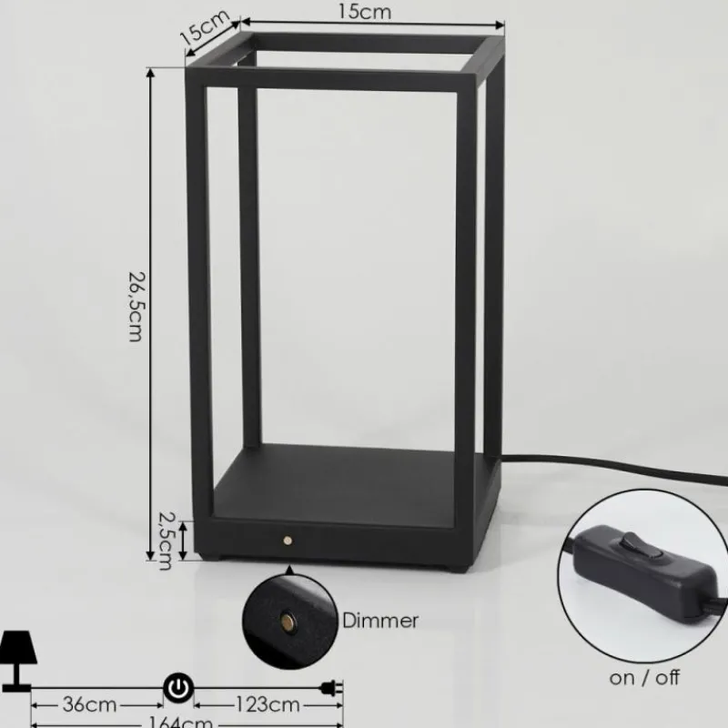 hofstein Lampe de table Ranquile LED Noir, 2 lumières