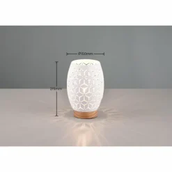 Lampes En Bois-Luminaires Reality Lampe de table Reality BIDAR Écru, Blanc, 1 lumière