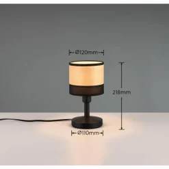 Lampes En Bois-Luminaires Reality Lampe de table Reality BOLZANO Noir, 1 lumière
