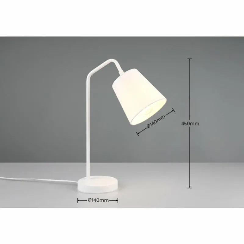 Lampes En Tissu-Luminaires Reality Lampe de table Reality BUDDY Blanc, 1 lumière