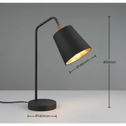 Lampes En Tissu-Luminaires Reality Lampe de table Reality BUDDY Noir, 1 lumière