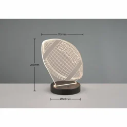 Luminaires Reality Lampe de table Reality FOOTBALL LED Noir, 1 lumière, Changeur de couleurs* Éclairage Led