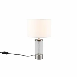 Lampes En Tissu-Luminaires Reality Lampe de table Reality GRAZIA Nickel mat, 1 lumière