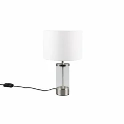 Lampes En Tissu-Luminaires Reality Lampe de table Reality GRAZIA Nickel mat, 1 lumière