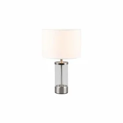 Lampes En Tissu-Luminaires Reality Lampe de table Reality GRAZIA Nickel mat, 1 lumière