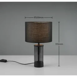 Lampes En Tissu-Luminaires Reality Lampe de table Reality GRAZIA Noir, 1 lumière