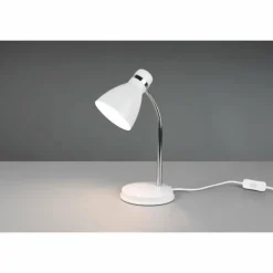 Luminaires Reality Lampe de table Reality Harvey Chrome, Blanc, 1 lumière* Lampes À Poser