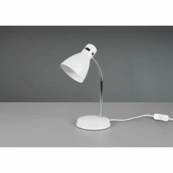 Luminaires Reality Lampe de table Reality Harvey Chrome, Blanc, 1 lumière* Lampes À Poser