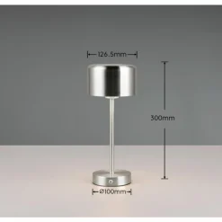 Luminaires Reality Lampe de table Reality JEFF LED Nickel mat, 1 lumière* Éclairage Led