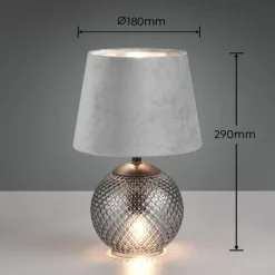 Suspension Verre Fumé-Luminaires Reality Lampe de table Reality Jonna Fumée, 2 lumières