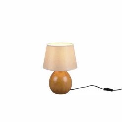 Lampes En Tissu-Luminaires Reality Lampe de table Reality LUXOR Couleur bois, 1 lumière