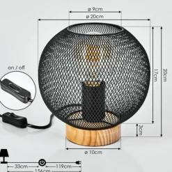 Lampes Vintages & Rétros-hofstein Lampe de table Reiden Écru, Noir, 1 lumière