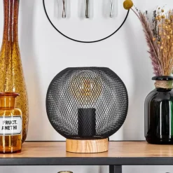 Lampes Vintages & Rétros-hofstein Lampe de table Reiden Écru, Noir, 1 lumière