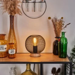 Lampes Vintages & Rétros-hofstein Lampe de table Reiden Écru, Noir, 1 lumière