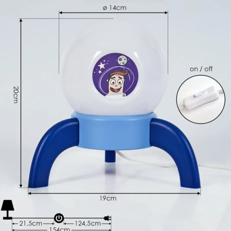 hofstein Lampe de table Rougemont LED Bleu, 1 lumière* Éclairage Led