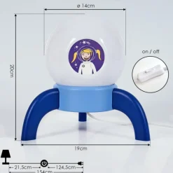 hofstein Lampe de table Rougemont LED Bleu, 1 lumière