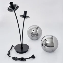 Suspension Verre Fumé-hofstein Lampe de table Salamonde Noir, 2 lumières