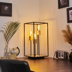 Lampes Vintages & Rétros-hofstein Lampe de table Salla Bois clair, Noir, 3 lumières