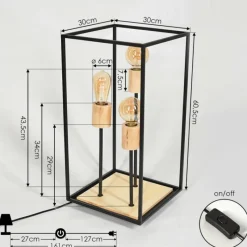 Lampes Vintages & Rétros-hofstein Lampe de table Salla Bois clair, Noir, 3 lumières