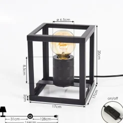 hofstein Lampe de table Salla Noir, 1 lumière* Lampes À Poser