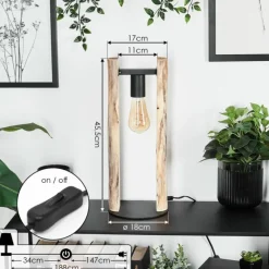 Luminaires Scandinaves-hofstein Lampe de table Sande Écru, Noir, 1 lumière