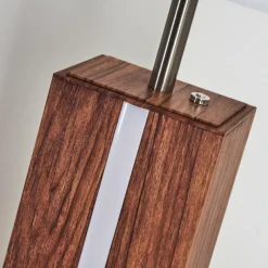 Lampes En Tissu-hofstein Lampe de table Sangineto Bois foncé, Nickel mat, Blanc, 2 lumières