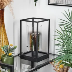 Suspension Verre Fumé-hofstein Lampe de table Sarniguet Noir, 1 lumière