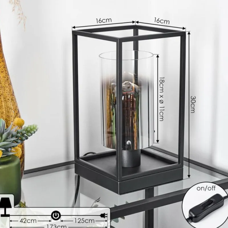 Suspension Verre Fumé-hofstein Lampe de table Sarniguet Noir, 1 lumière