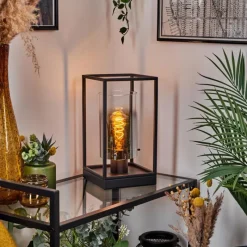 Suspension Verre Fumé-hofstein Lampe de table Sarniguet Noir, 1 lumière