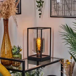 Suspension Verre Fumé-hofstein Lampe de table Sarniguet Noir, 1 lumière