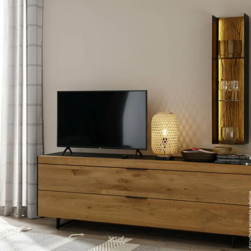 Style Boho-Chic-SCHÖNER WOHNEN-Kollektion Lampe de table CALLA Noir, 1 lumière