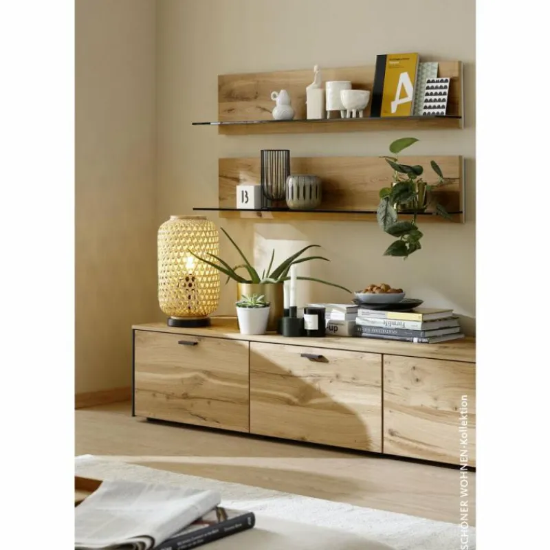 Style Boho-Chic-SCHÖNER WOHNEN-Kollektion Lampe de table CALLA Noir, 1 lumière