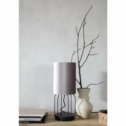 Lampes En Tissu-SCHÖNER WOHNEN-Kollektion Lampe de table GRACE Noir, 1 lumière